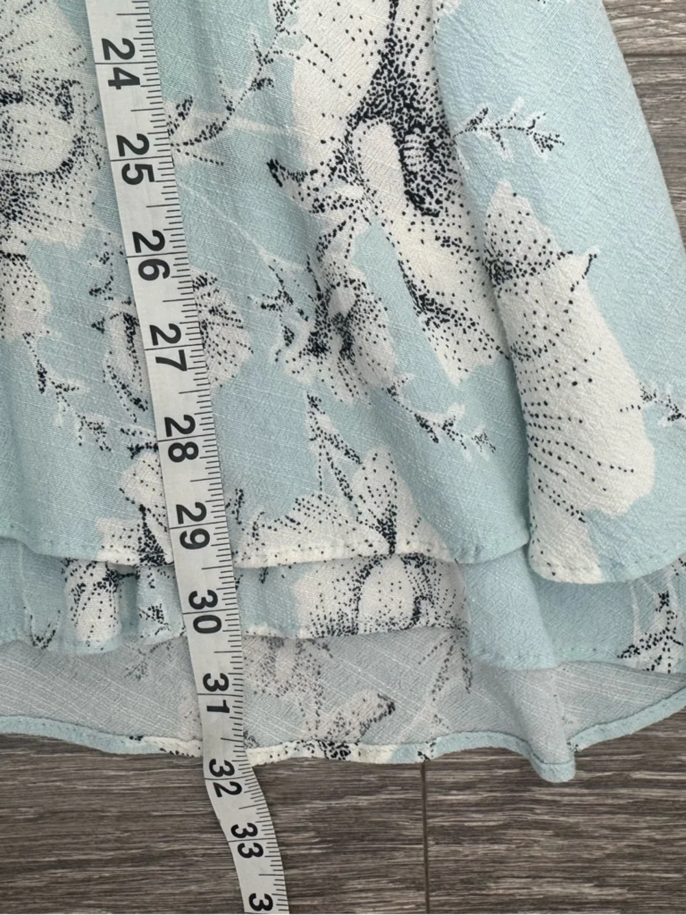 Free People French Quarter Wrap Dress XS Blue Floral Ruffle Boho Mini - Picture 10 of 11